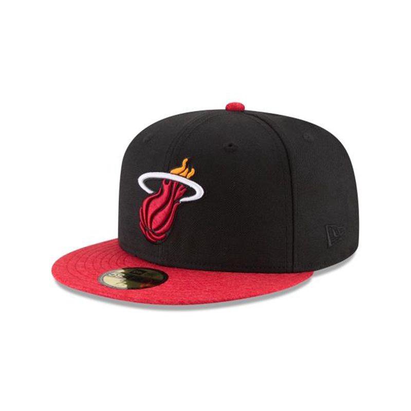 NBA Miami Heat Shadow Tech 59Fifty Fitted (OEI0144) - Black New Era Caps